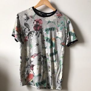 Floral & Bird Print Tee